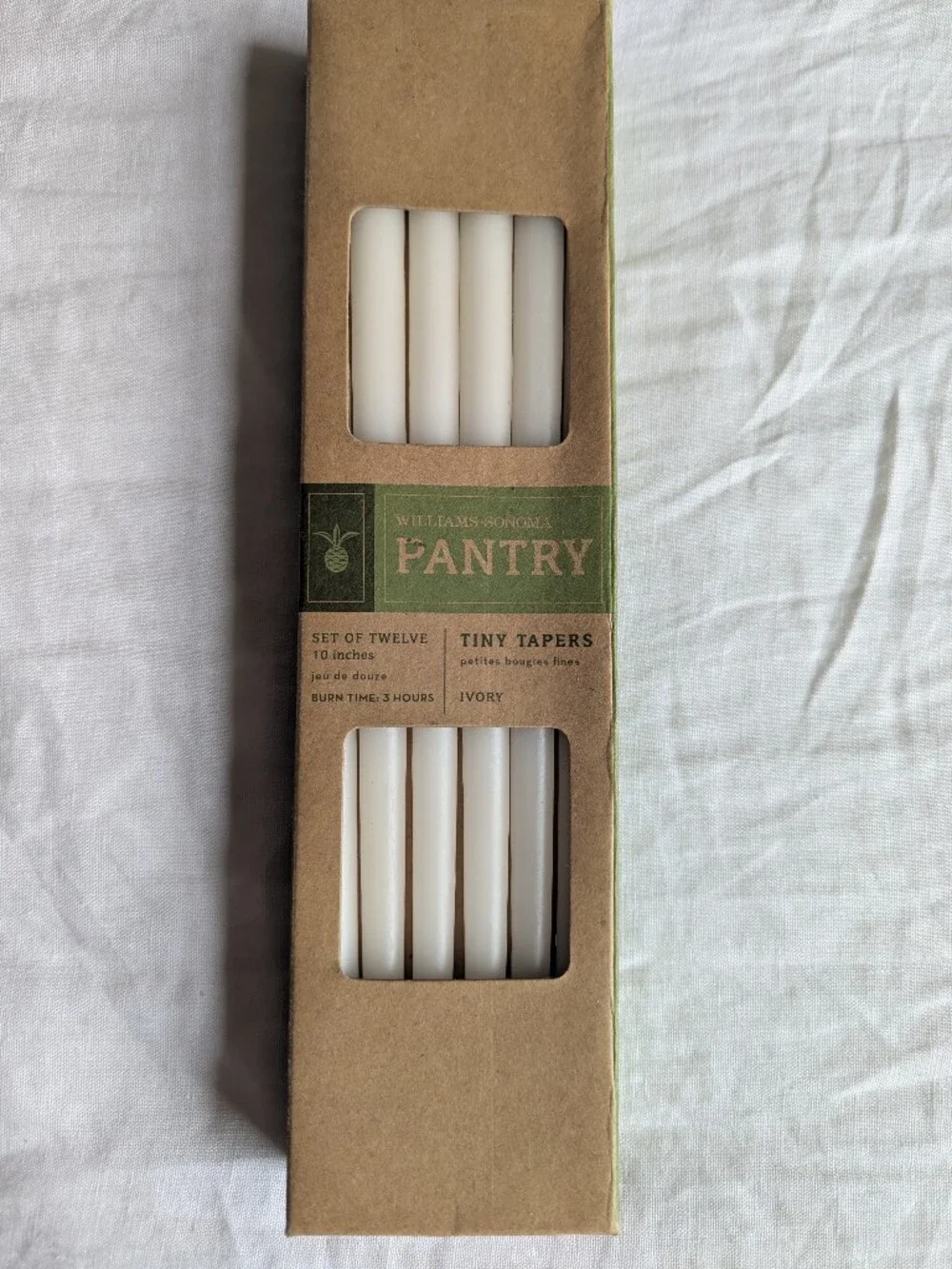 Williams Sonoma Glass Pineapple Candle Holders with Ivory Tapers